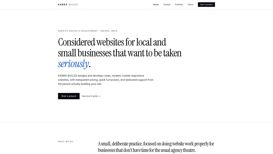 Homepage snapshot at launch