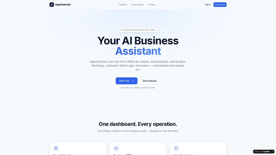 Homepage snapshot at launch