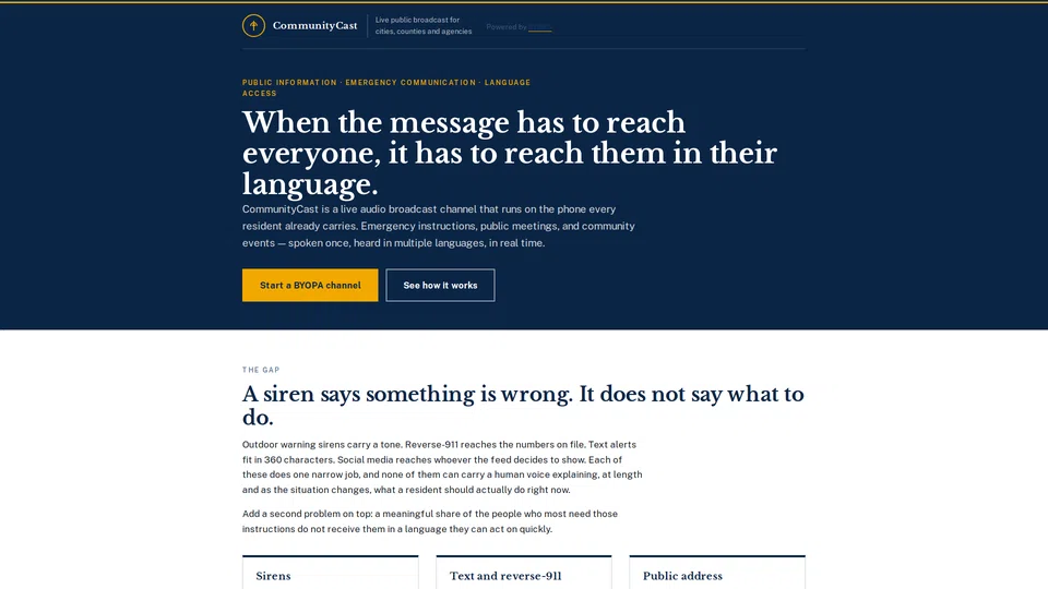 Homepage snapshot at launch