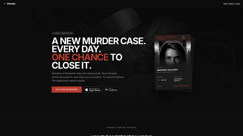 Homepage snapshot at launch