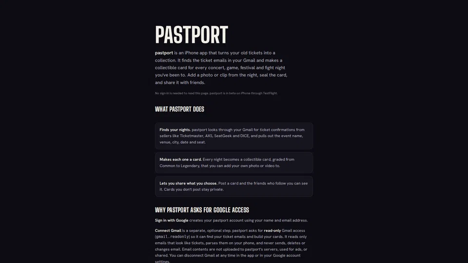 Homepage snapshot at launch