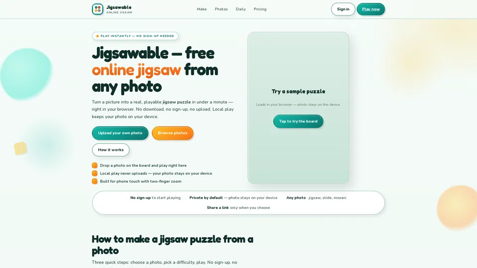 Homepage snapshot at launch