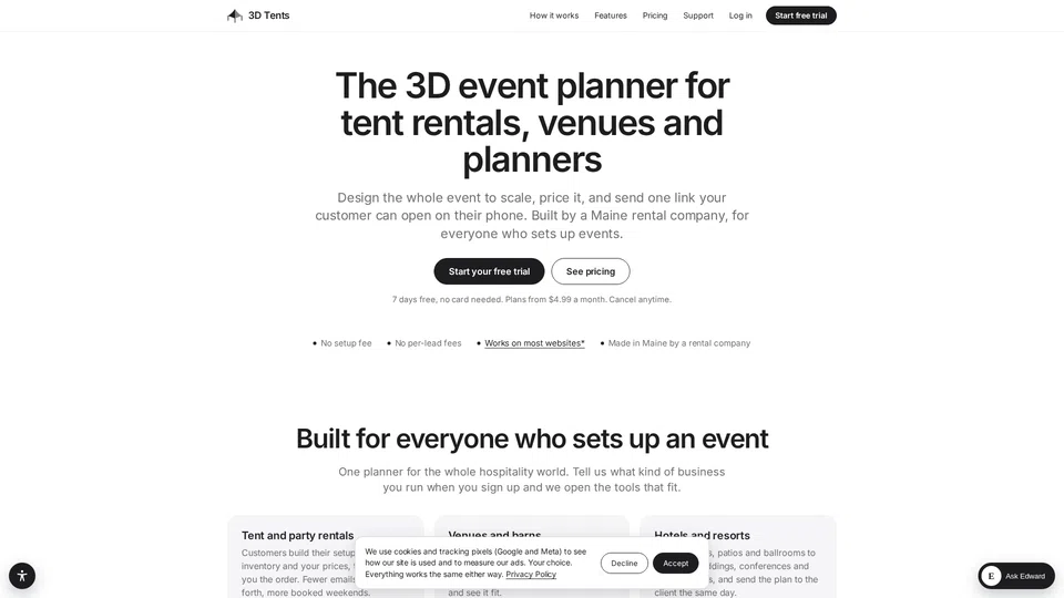 Homepage snapshot at launch