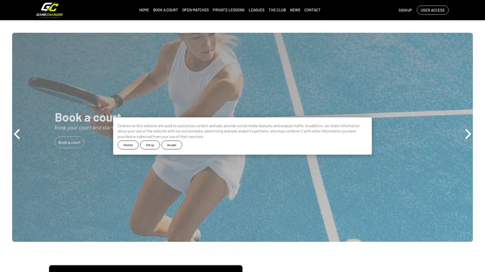 Homepage snapshot at launch