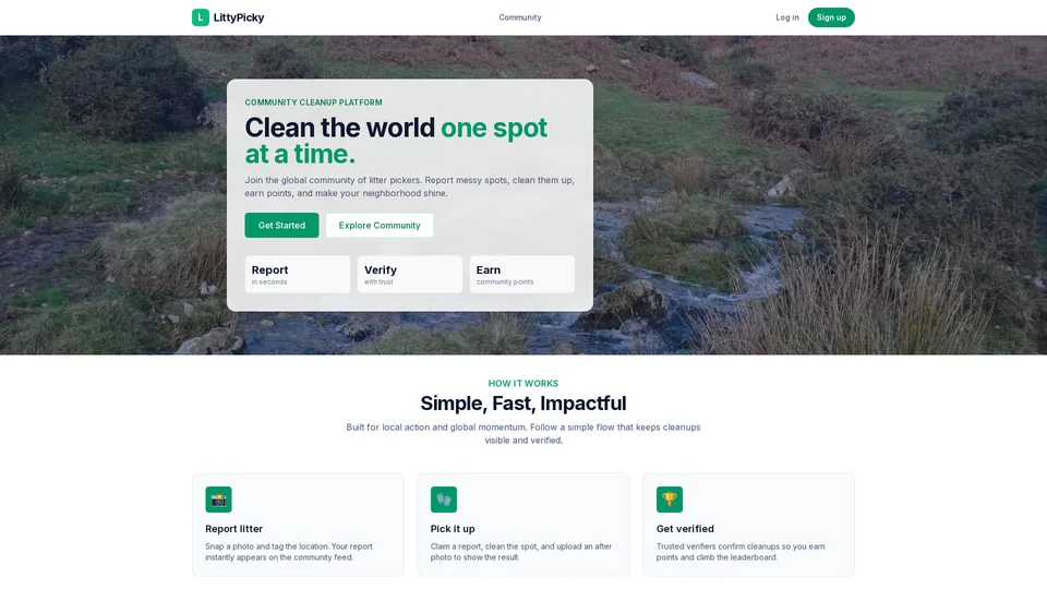 Homepage snapshot at launch