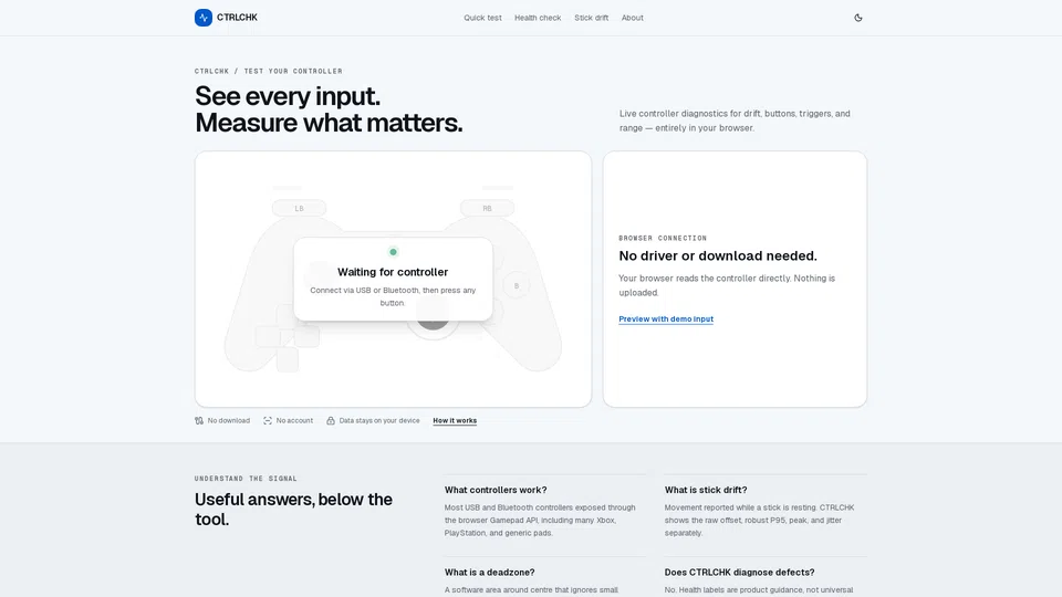 Homepage snapshot at launch
