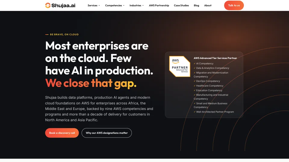 Homepage snapshot at launch