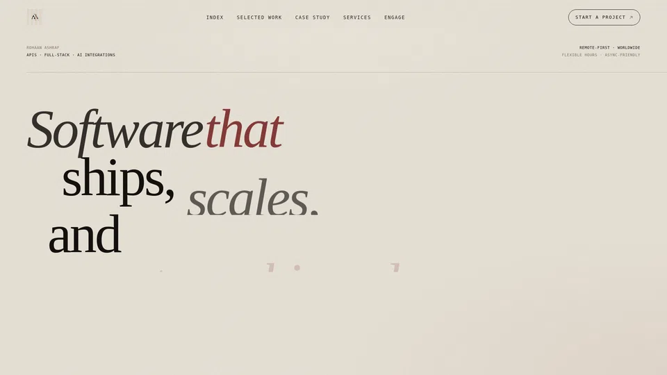 Homepage snapshot at launch