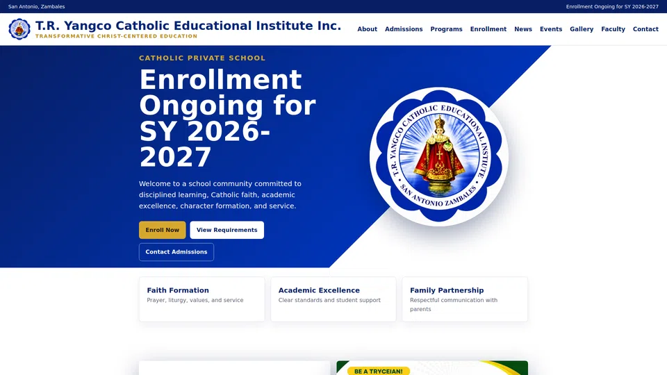 Homepage snapshot at launch