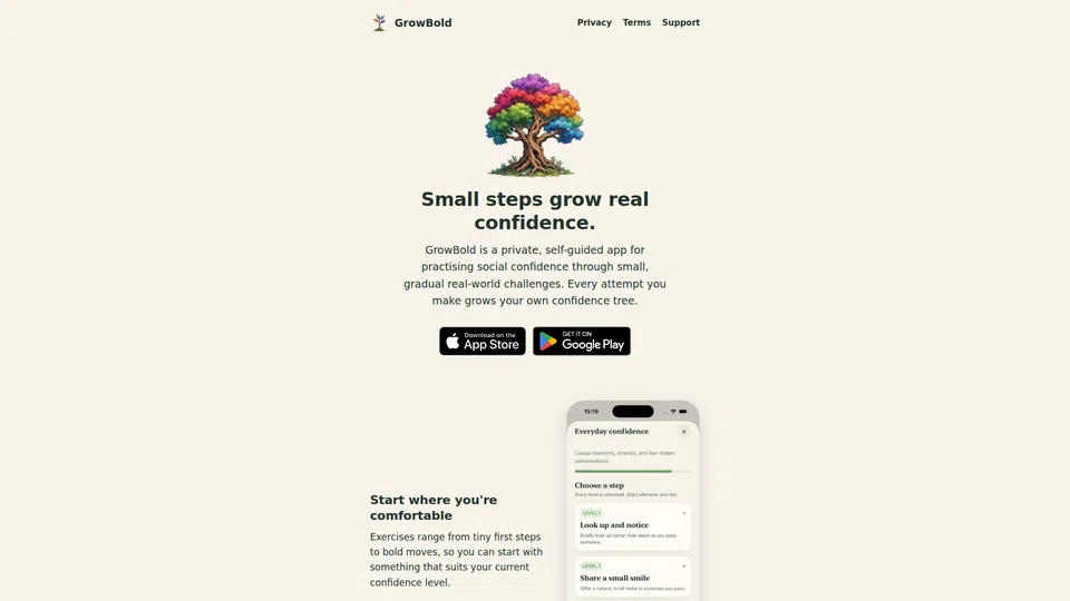 Homepage snapshot at launch
