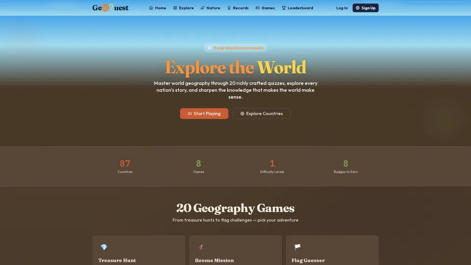 Homepage snapshot at launch