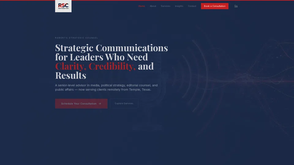 Homepage snapshot at launch