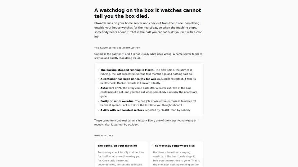 Homepage snapshot at launch