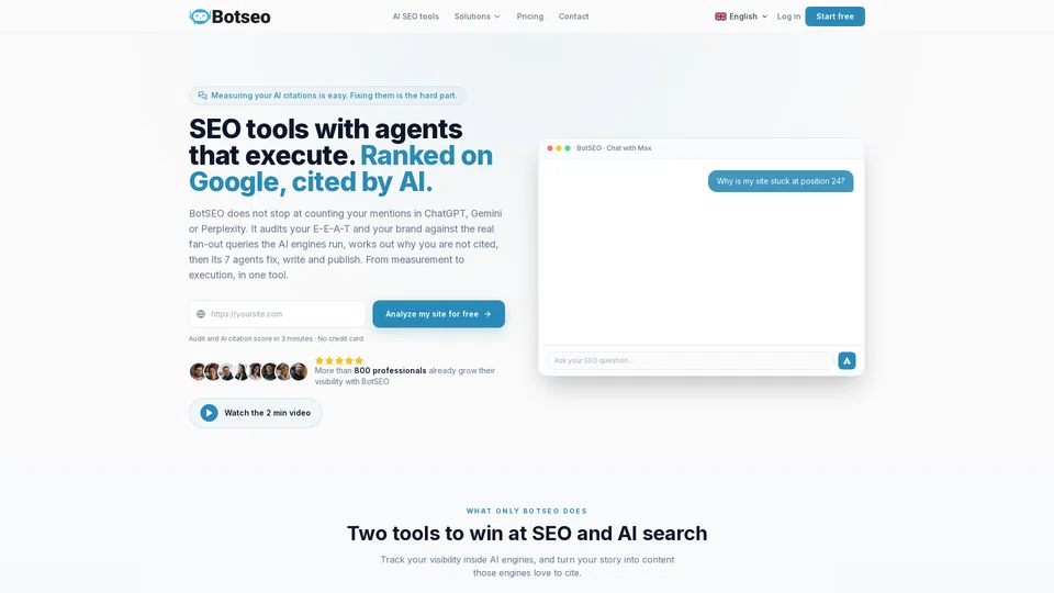 Homepage snapshot at launch