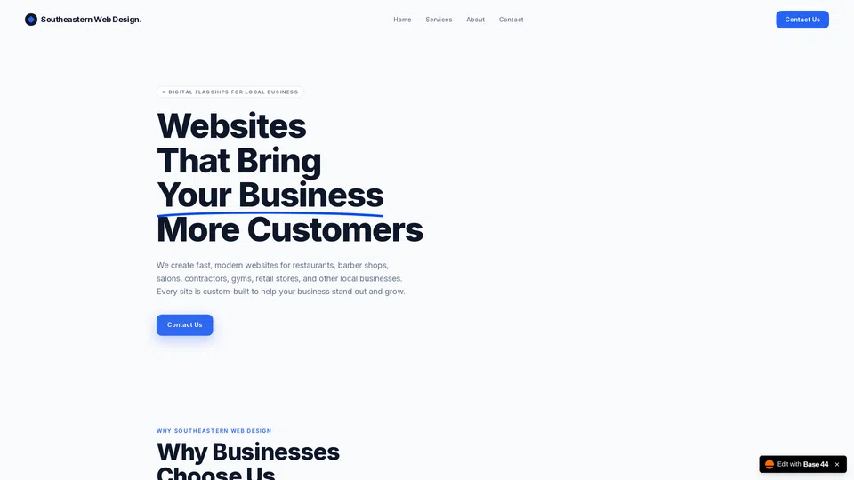 Homepage snapshot at launch