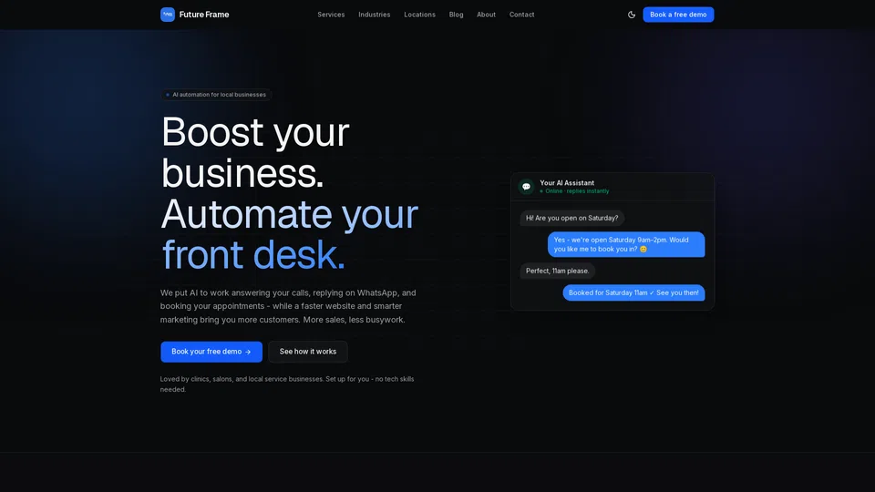 Homepage snapshot at launch