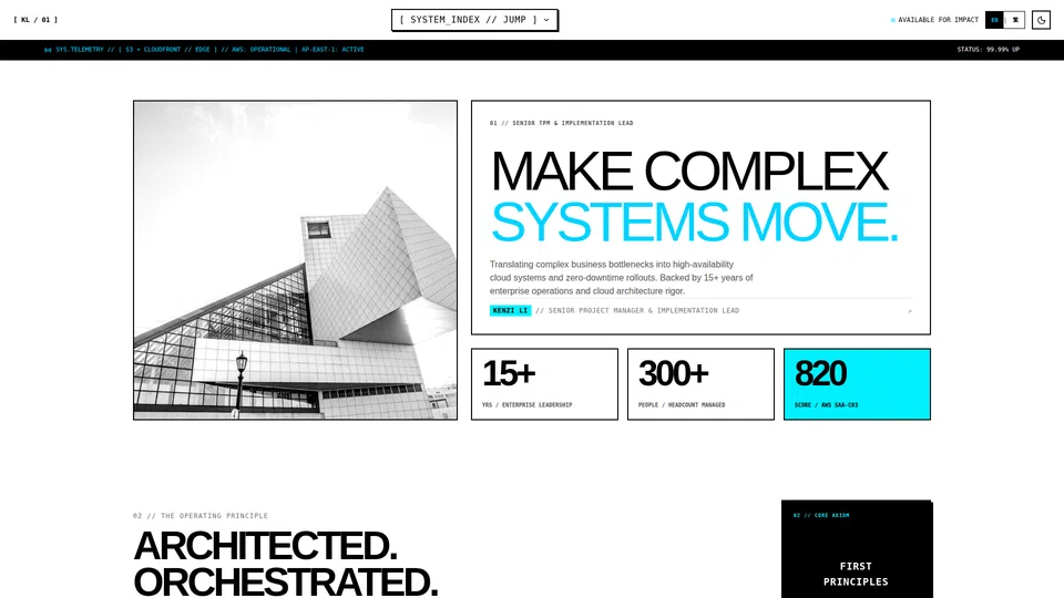 Homepage snapshot at launch