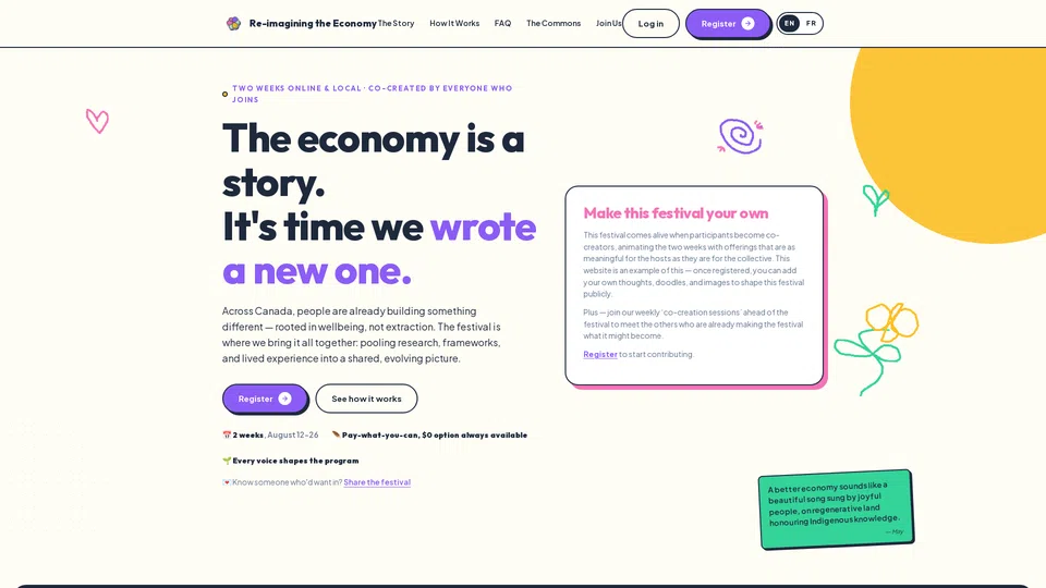 Homepage snapshot at launch