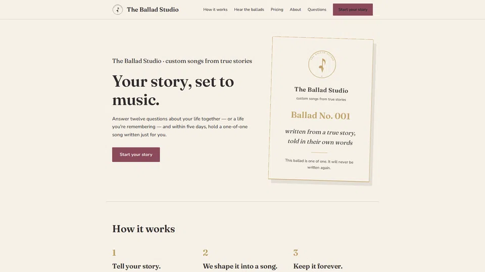 Homepage snapshot at launch