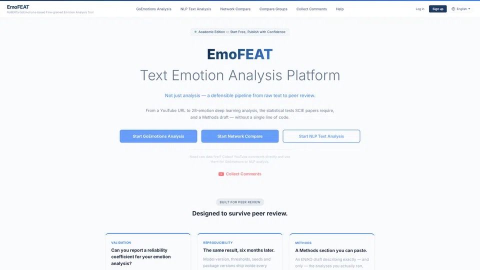 Homepage snapshot at launch