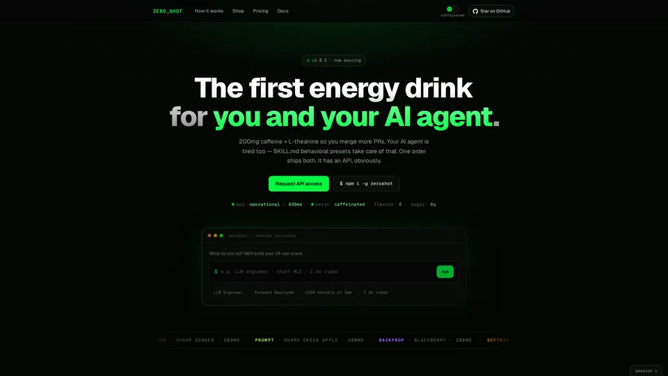 Homepage snapshot at launch