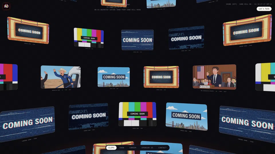 Homepage snapshot at launch