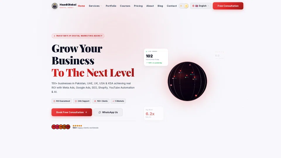 Homepage snapshot at launch