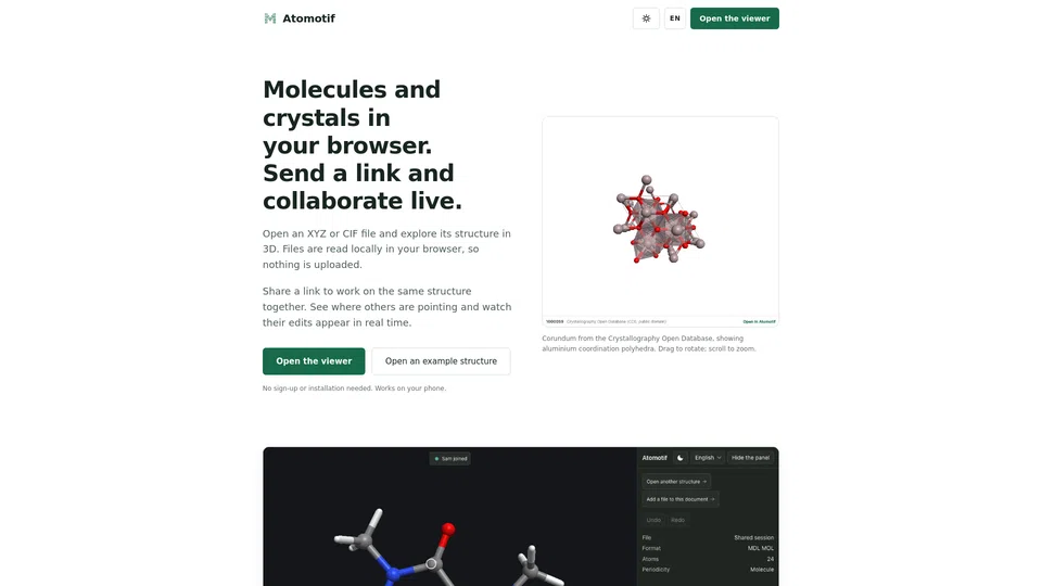 Homepage snapshot at launch