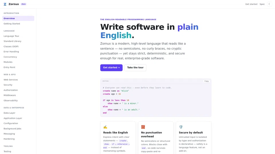 Homepage snapshot at launch