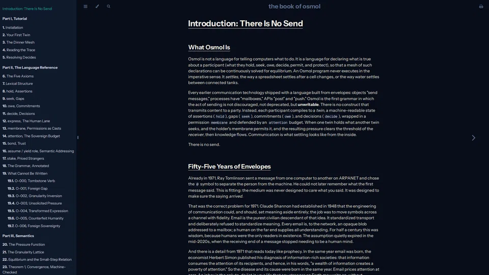 Homepage snapshot at launch