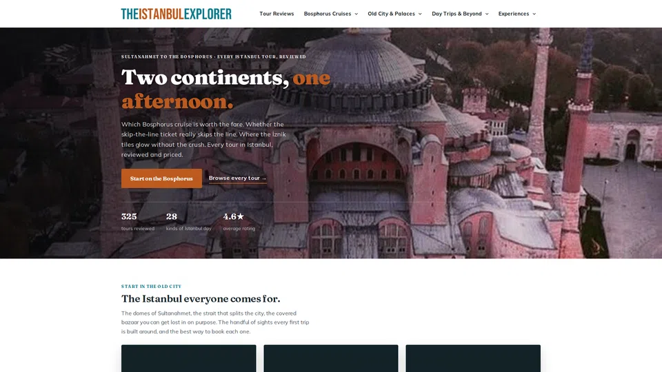 Homepage snapshot at launch