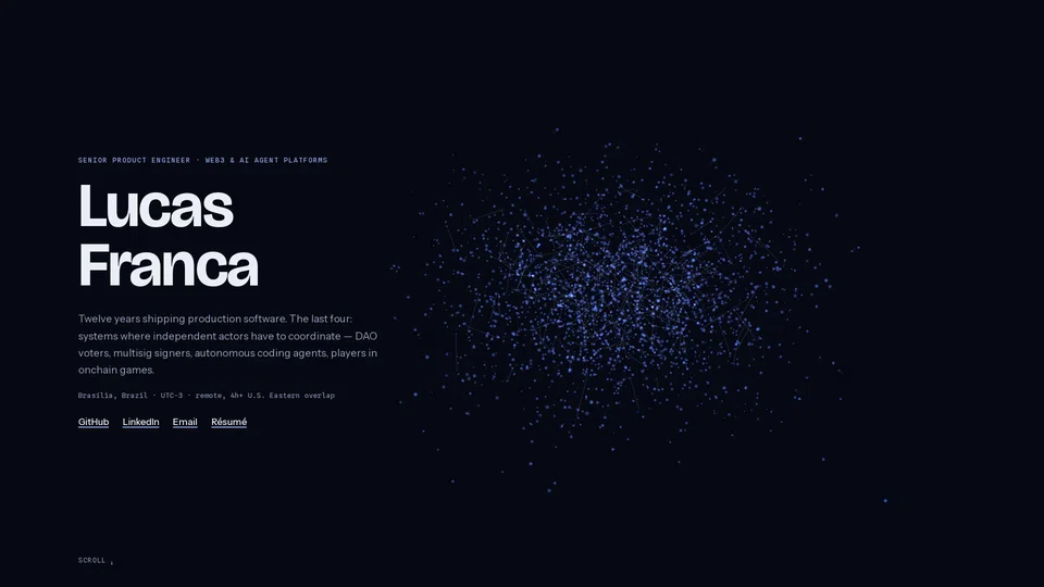 Homepage snapshot at launch