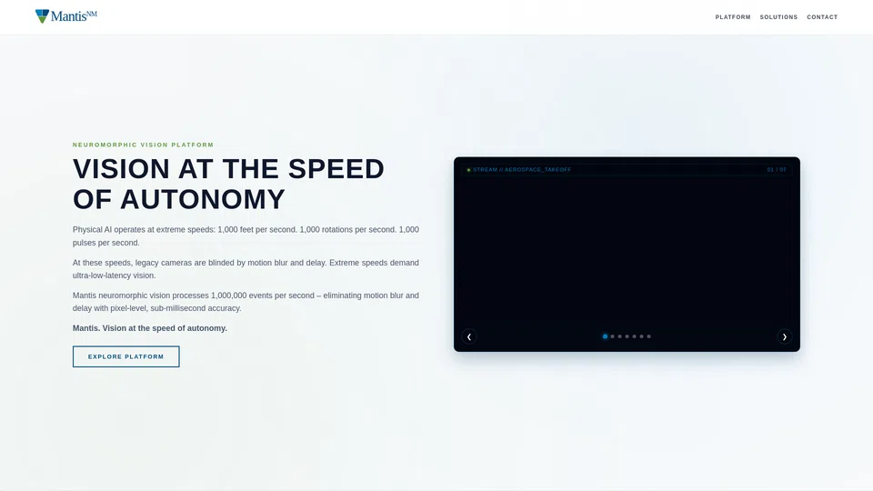 Homepage snapshot at launch