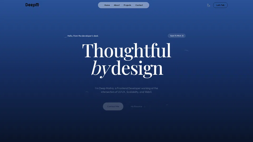 Homepage snapshot at launch