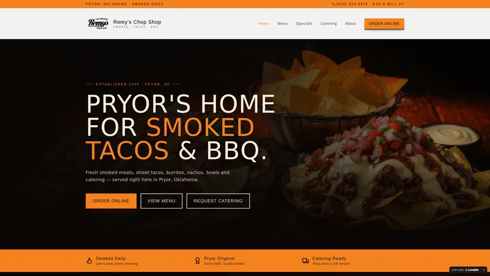 Homepage snapshot at launch