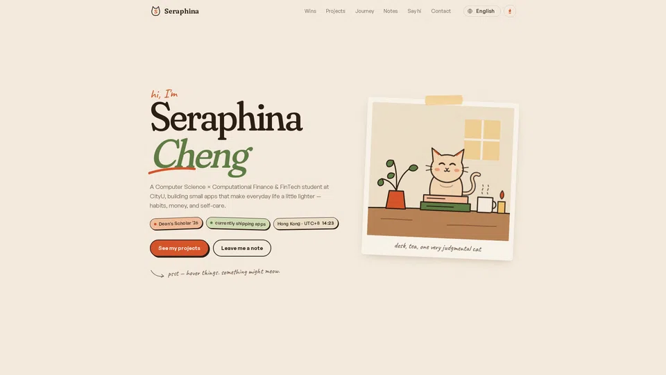 Homepage snapshot at launch
