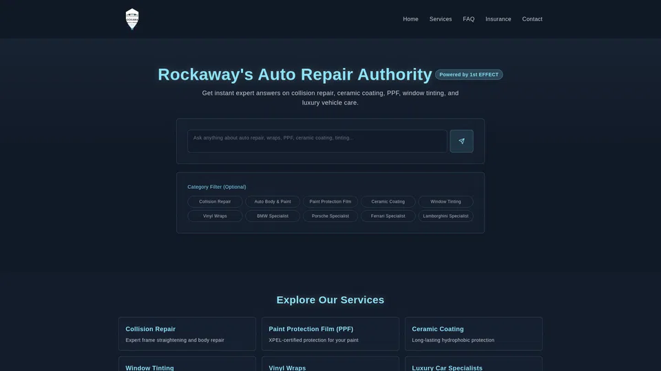Homepage snapshot at launch