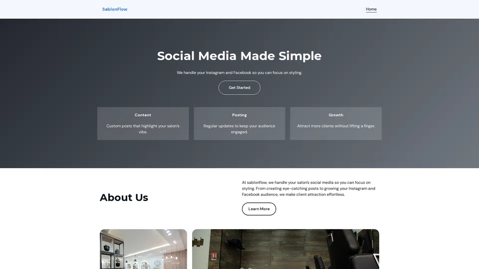 Homepage snapshot at launch