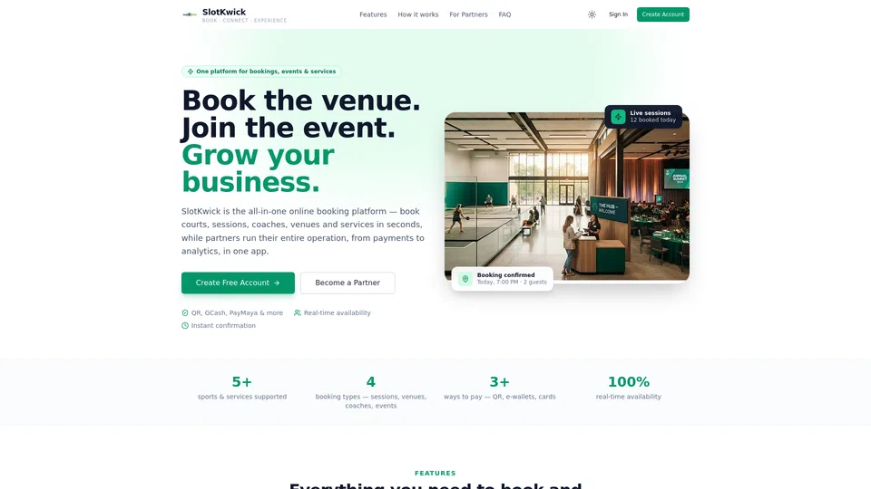 Homepage snapshot at launch
