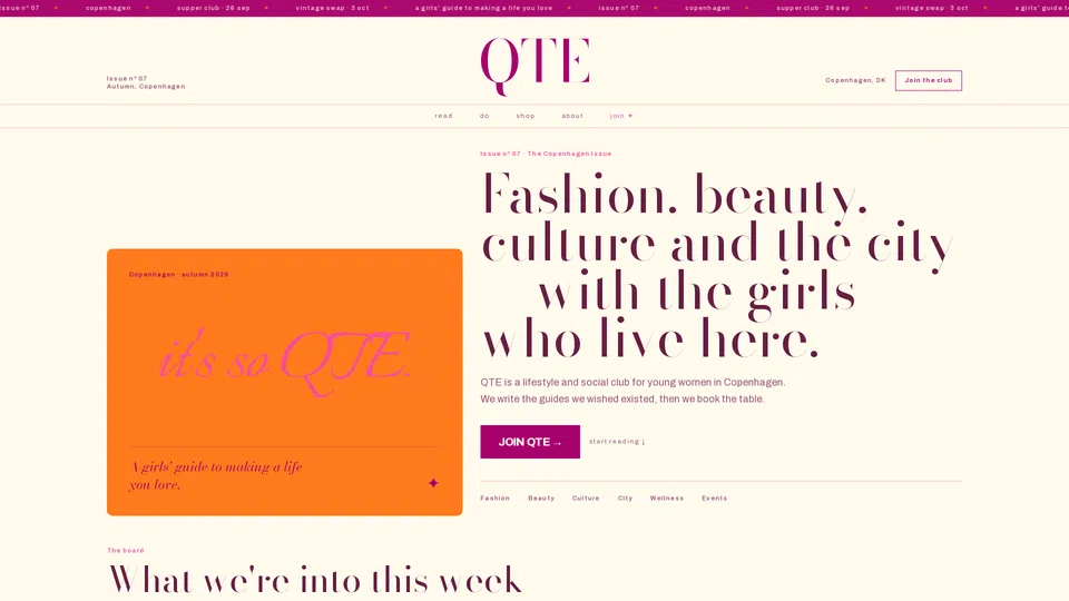 Homepage snapshot at launch