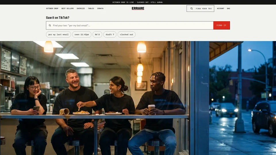 Homepage snapshot at launch