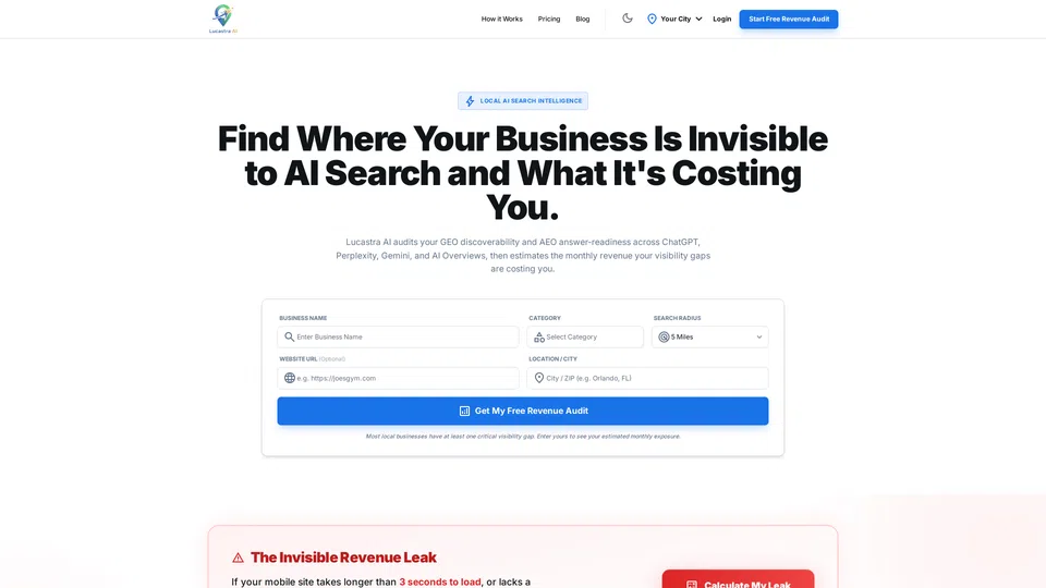 Homepage snapshot at launch