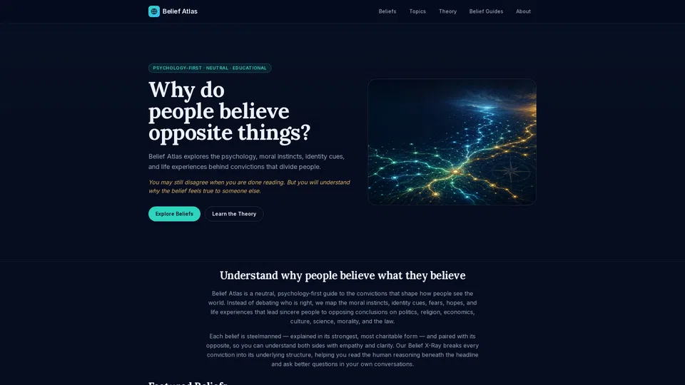 Homepage snapshot at launch