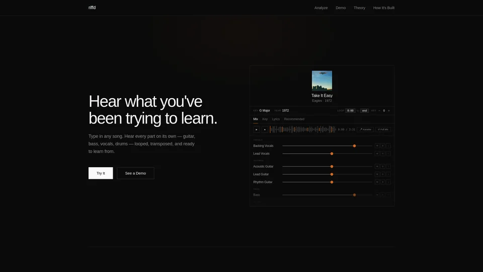 Homepage snapshot at launch