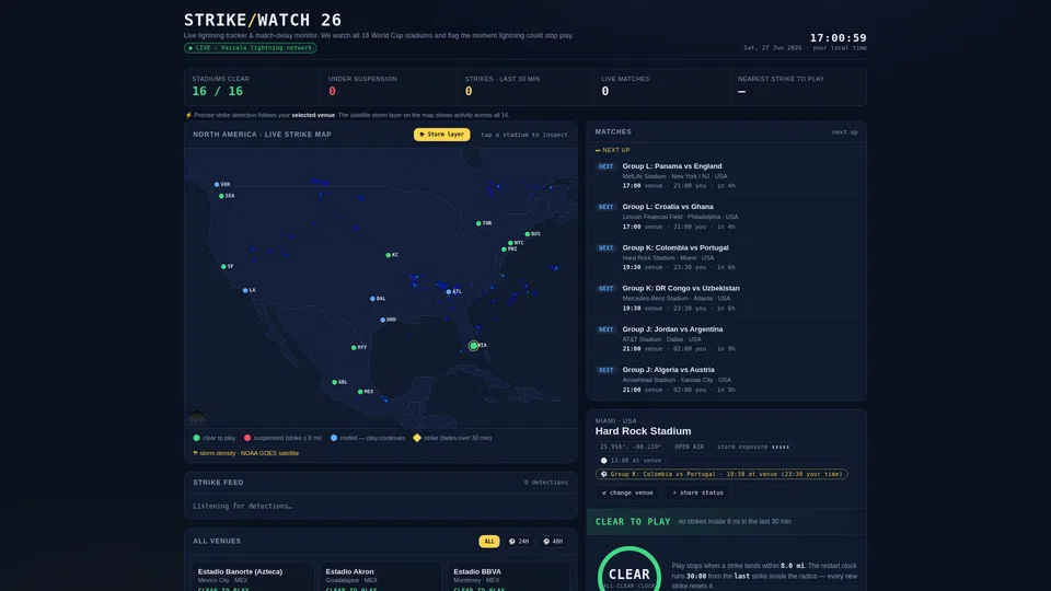 Homepage snapshot at launch