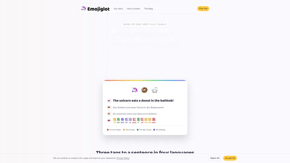 Homepage snapshot at launch