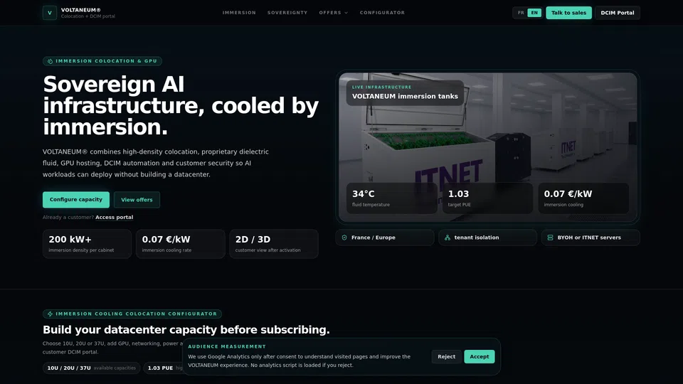 Homepage snapshot at launch