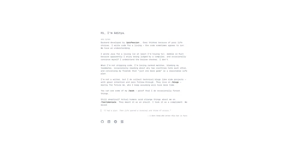 Homepage snapshot at launch