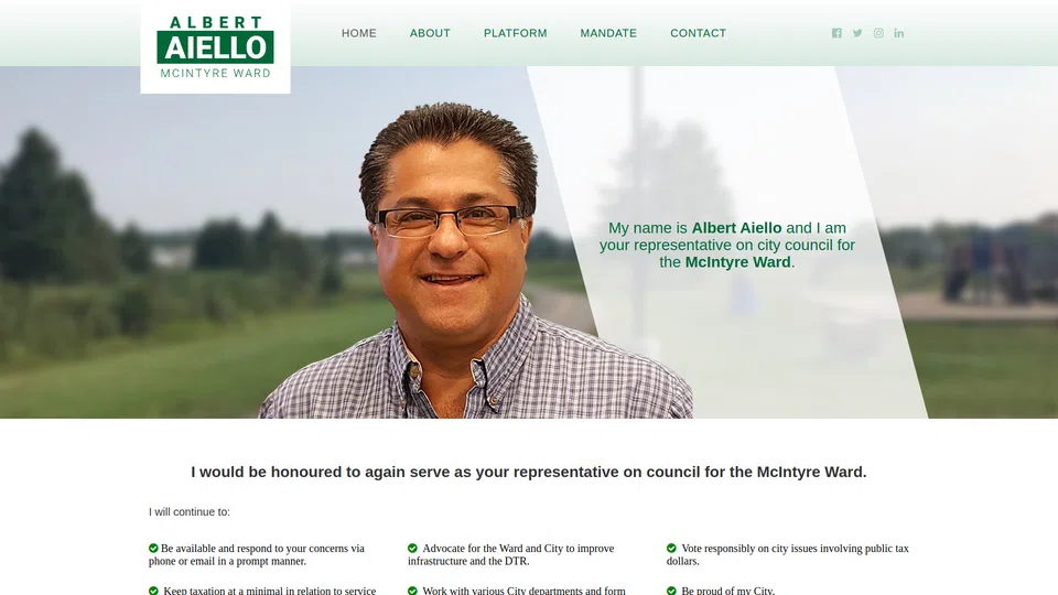 Homepage snapshot at launch