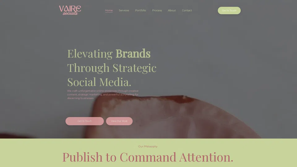 Homepage snapshot at launch